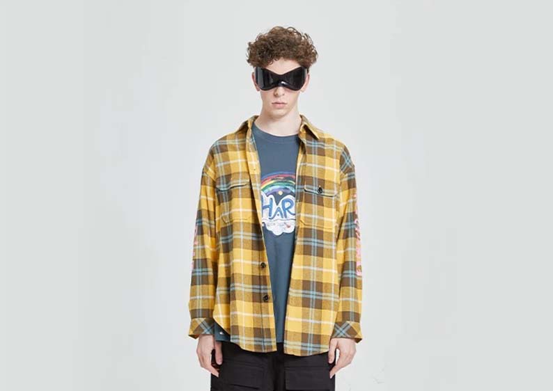 复古标识印花衬衫