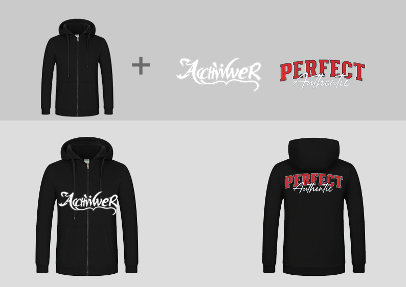 空白帽衫+印绣花图案