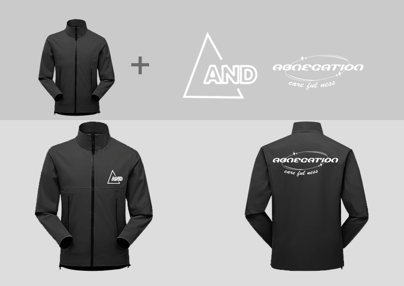 冲锋衣+印绣花图案