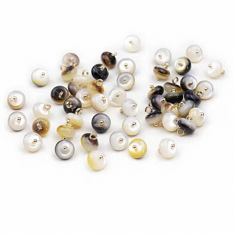 天然深海贝壳纽扣自然珠光灰贝