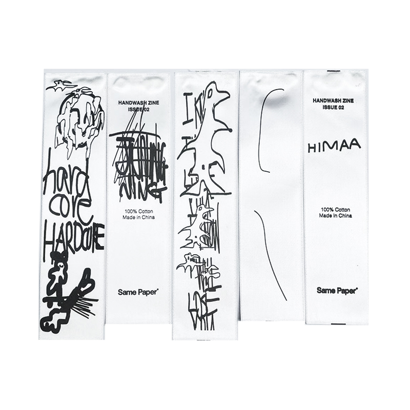 缎面印花洗水标