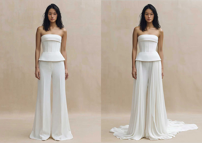 可拆卸裤装婚纱礼服