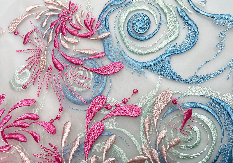 欧根纱平绣绣花图案