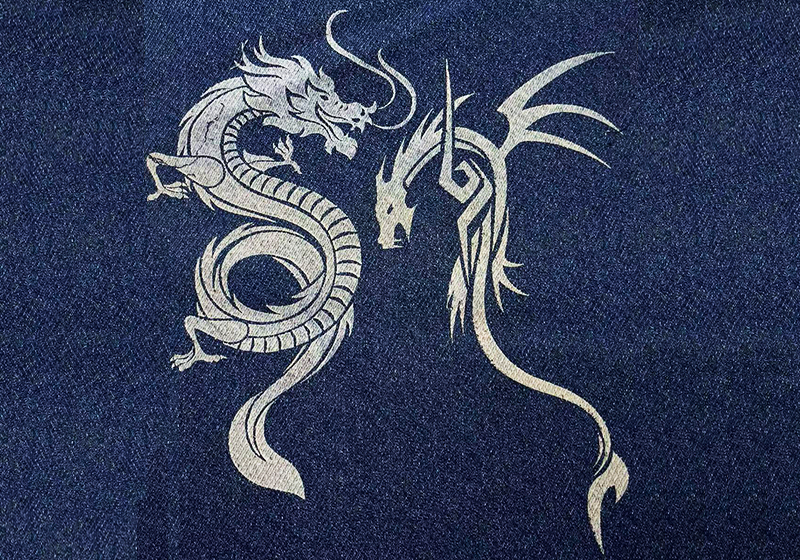 牛仔激光烧花烧蚀图案