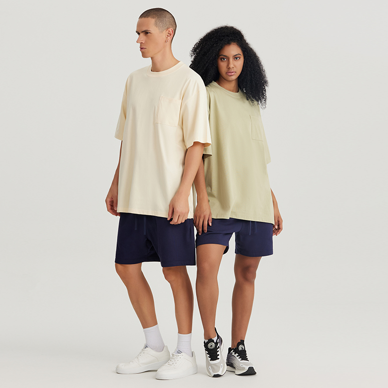 245克纯棉口袋宽版短袖T恤