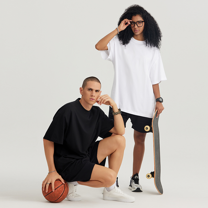 245克特大欧美码纯棉短袖T恤