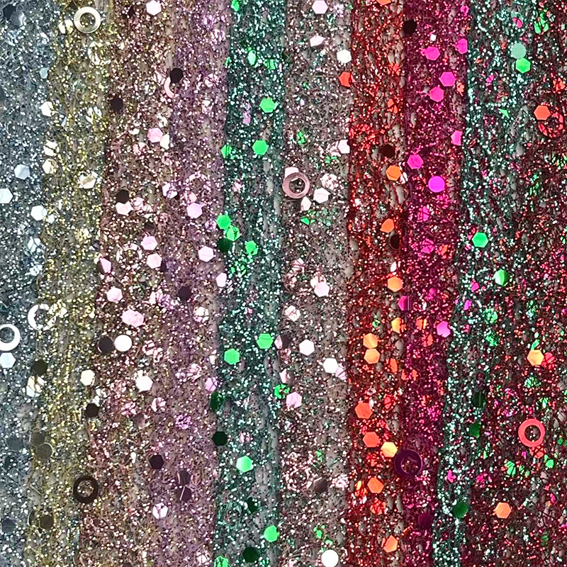 亮片镂空乱网网纱舞台面料