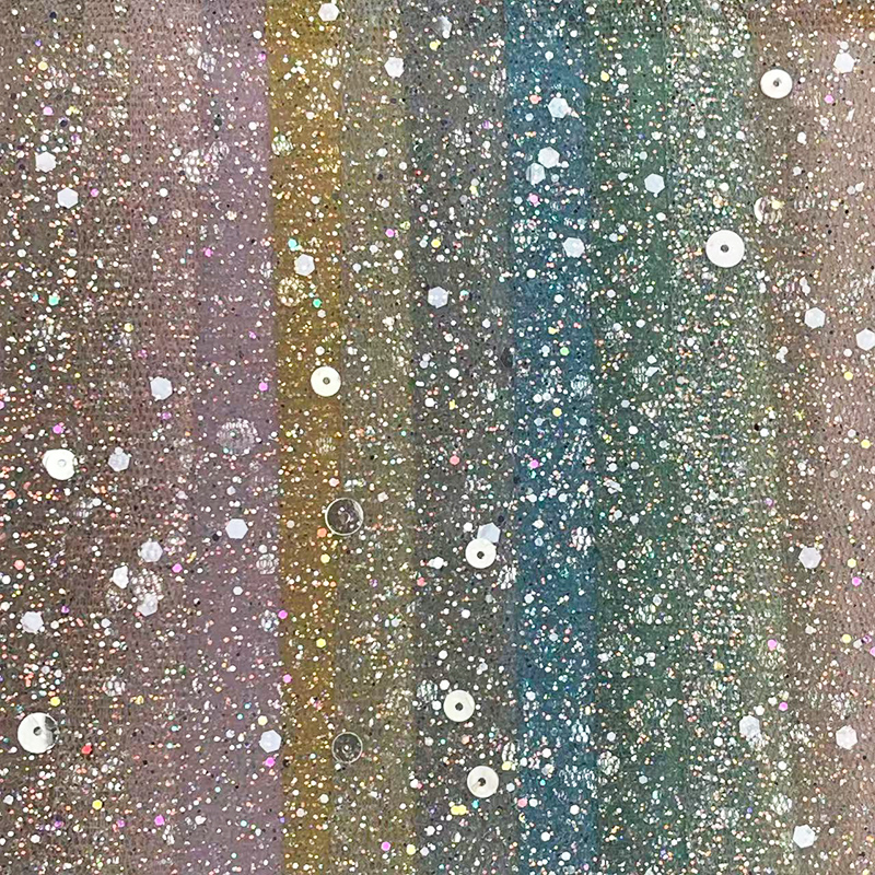 金银银葱雪纱网纱舞台面料