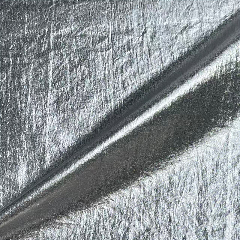 防水尼龙皱烫金水洗烫金布金属舞台面料羽绒服面料