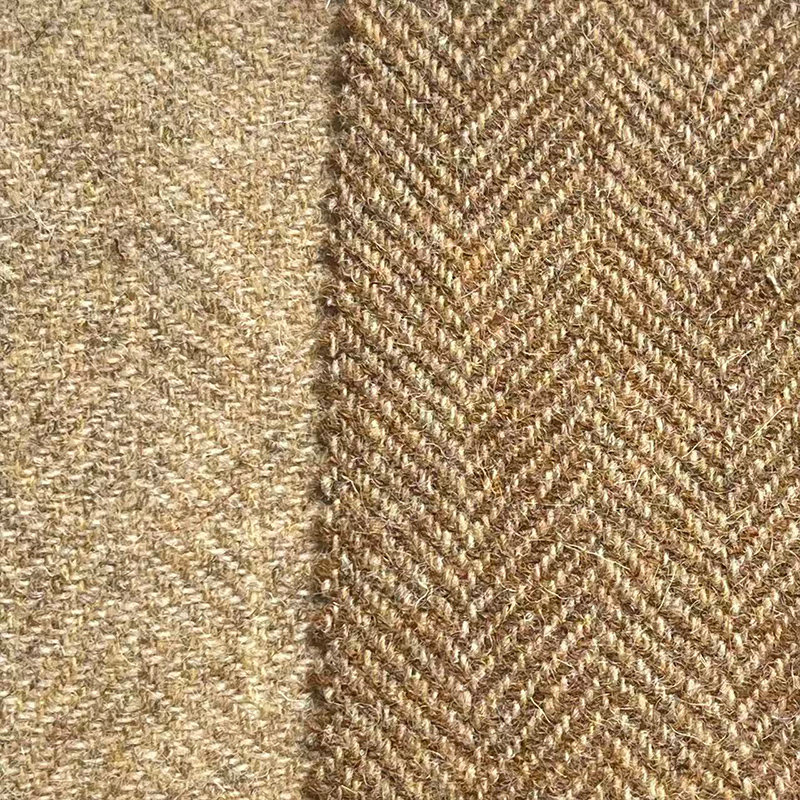 500g百分百羊毛全毛人字纹毛呢面料