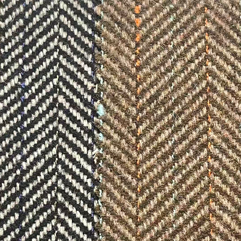 50羊毛混纺人字呢面料