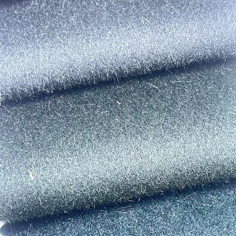 830g绿色系百分百羊毛双面顺毛毛呢面料